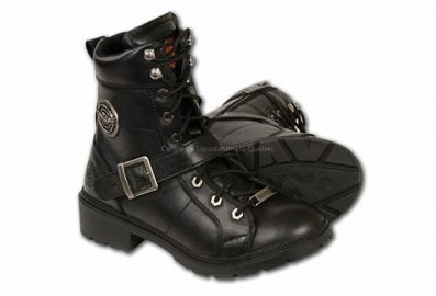 Bottes en cuir mbl9325 - women’s lace to toe side buckle leather boot w- plain toe - 0