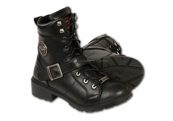 Bottes en cuir mbl9325 - women’s lace to toe side buckle leather boot w- plain toe - 0
