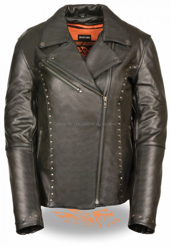 ml1948 - womens classic m-c jacket w- rivet detailing - 2