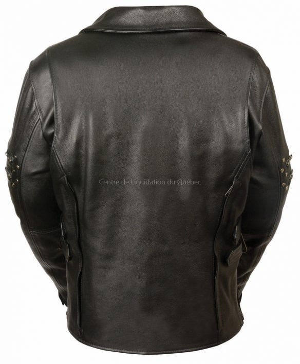 mll2885 - ladies fitted beltless m-c jacket w- rivet detailing