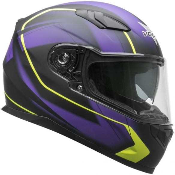casque de moto, scooter et vtt slinger - rs1 purple slinger graphic
