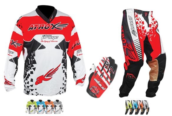 Trio motocross Artrox (Pantalon, Gilet, Gants)