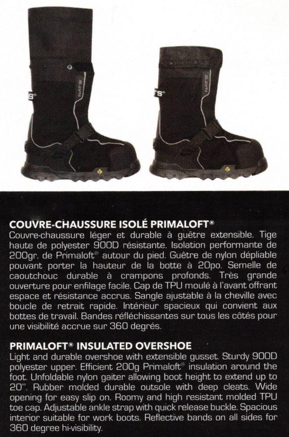 Couvre chaussure NATs isolé Primaloft 01