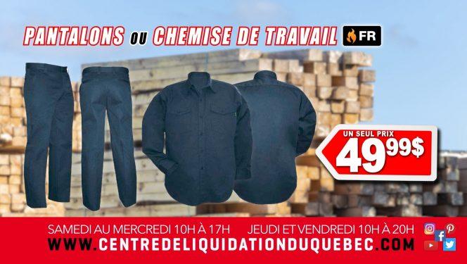 Promotions Vêtements Ignifuges - Centre de Liquidation du Québec - Avril - 2023