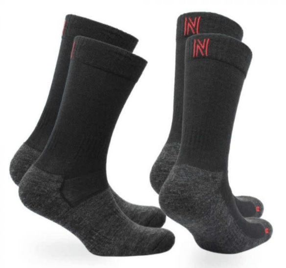 Bas unisexes en laine mérinos coussinés Norfolk Leonardo – 2 paires