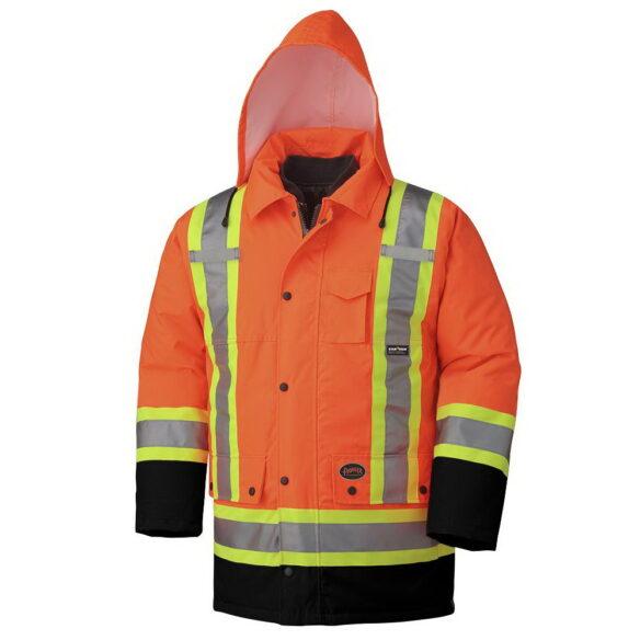 Manteau orange imperméable et imper-respirant haute visibilité 7en1 (13)