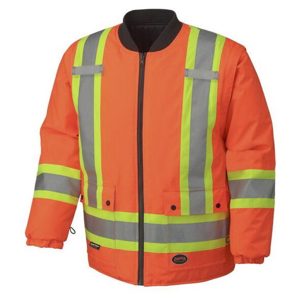 Manteau orange imperméable et imper-respirant haute visibilité 7en1 (2)