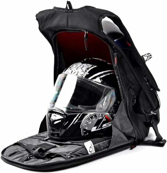 Sac à Dos Moto Coque Rigide BFR Helmets – 30L, Étanche, Design Carbone