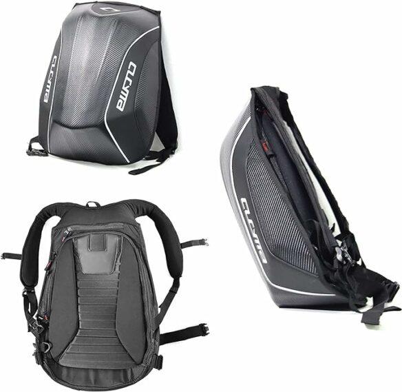 Sac à Dos Moto Coque Rigide BFR Helmets – 30L, Étanche, Design Carbone