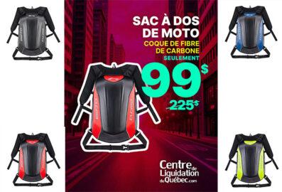 Sac à Dos Moto Coque Rigide BFR Helmets – 30L, Étanche, Design Carbone
