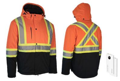 Veste chauffante softshell hivernale haute visibilité