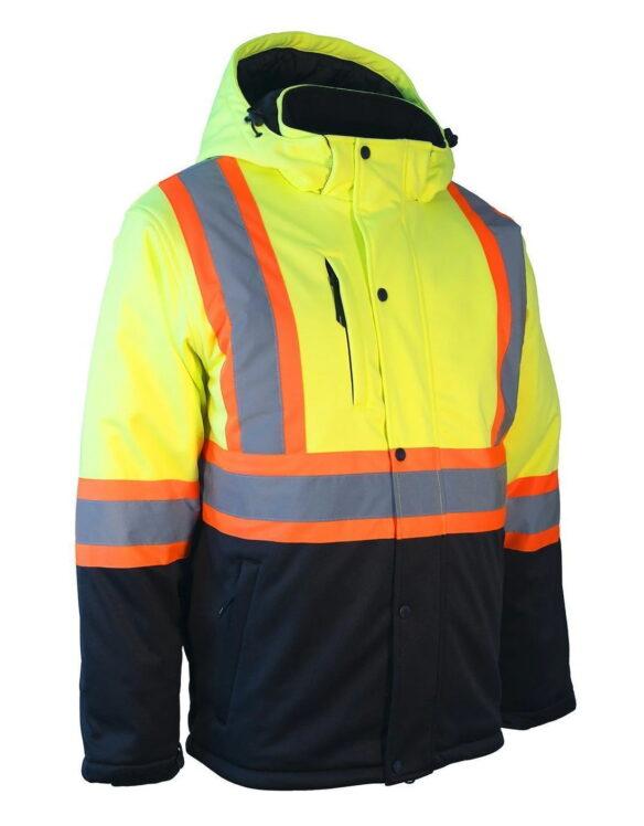 Veste chauffante softshell hivernale haute visibilité