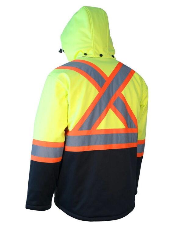 Veste chauffante softshell hivernale haute visibilité