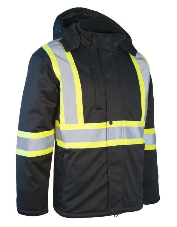 Veste chauffante softshell hivernale haute visibilité