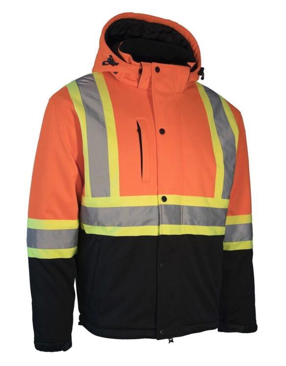 Veste chauffante softshell hivernale haute visibilité