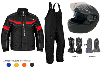 Trio de motoneige ZeroZone Offroad pour homme – Ensemble, casque BR-111 et gants ou mitaines