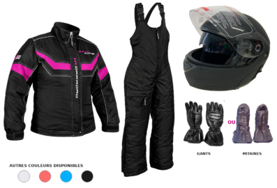 Trio de motoneige ZeroZone Offroad pour femme – Ensemble, casque BR-111 et gants ou mitaines