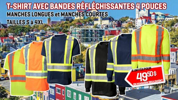 T-shirt avec Bandes Réfléchissantes 4 pouces