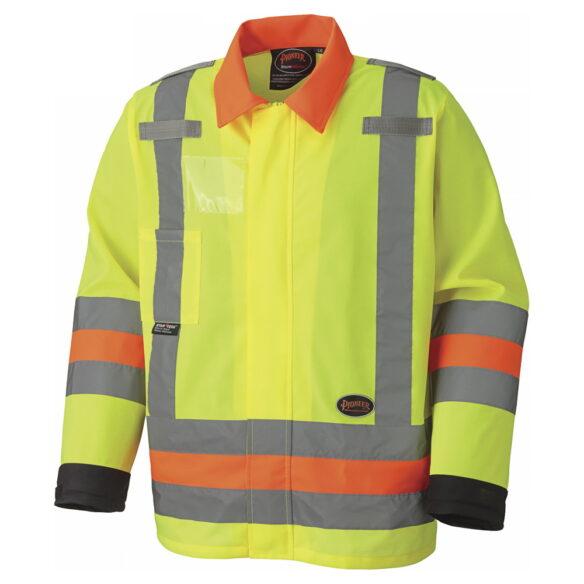 Manteau de signaleur haute visibilité respirant – CSA Z96 et MTQ avec bandes réfléchissantes
