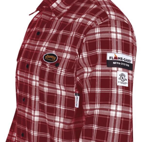 Chemise FR ARC 10 cal plaid en coton – CSA Z462, NFPA 70E, ignifuge