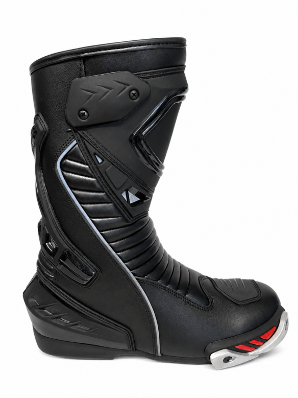 Bottes de moto sport longue en cuir imperméable