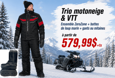 Trio motoneige & VTT – Ensemble ZeroZone + bottes de loup marin + gants ou mitaines - Homme
