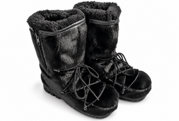 Bottes d’hiver unisexes en loup marin noir Bottes d’hiver unisexes en loup marin noir