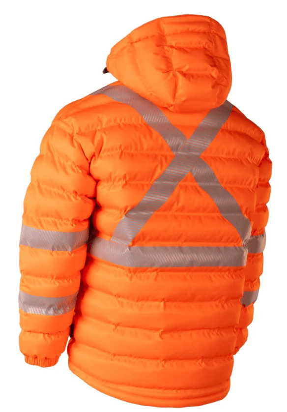 Manteau de travail matelassé doublé haute visibilité Forcefield 024-PUFSEG-OR