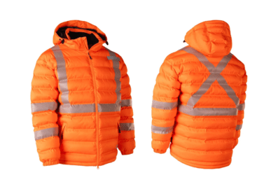 Manteau de travail matelassé doublé haute visibilité Forcefield 024-PUFSEG-OR