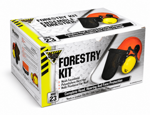 Ensemble de protection forestière WorkHorse SHD6000Q – Casque, visière et coquilles antibruit