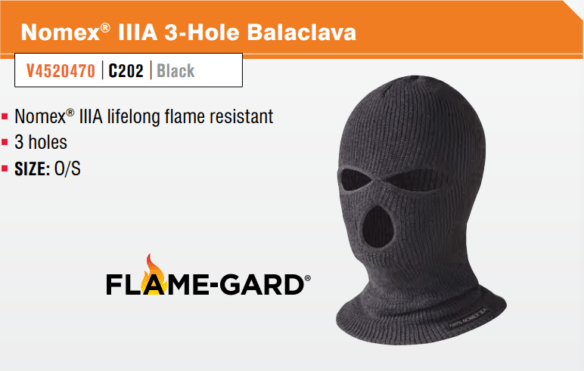 Cagoule ignifuge FR 3 ouvertures en Nomex® IIIA – Pioneer C202 Cagoule ignifuge FR 3 ouvertures en Nomex® IIIA – Pioneer C202